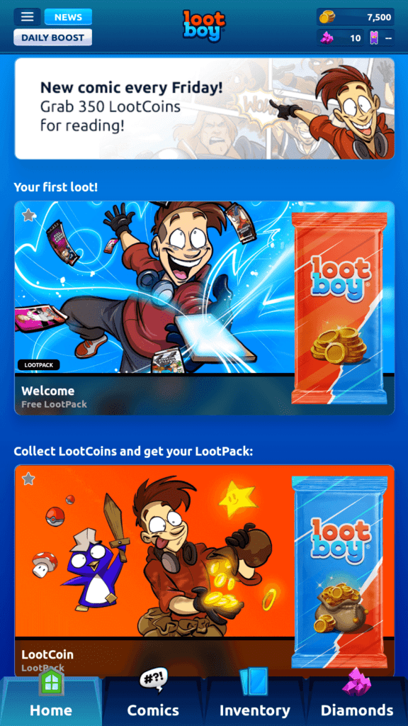 Lootboy App. Enter codes in this app to redeem rewards. 